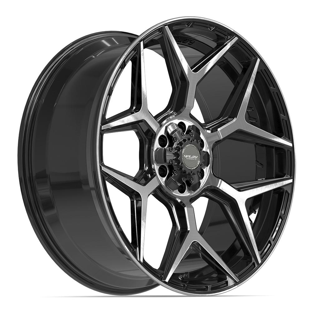 4Play 4P06 Gloss Black Brushed with Tinted Clear 24x10 +18 6x135|6x139.7mm 106.1mm - Wheelwiz