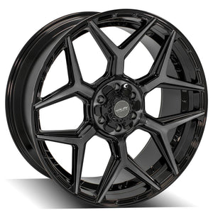 4Play Gen3 4P06 Gloss Black w/ Brushed Face & Tinted Clear 24x10.0 +18 6x139.7|6x135mm 106.1mm