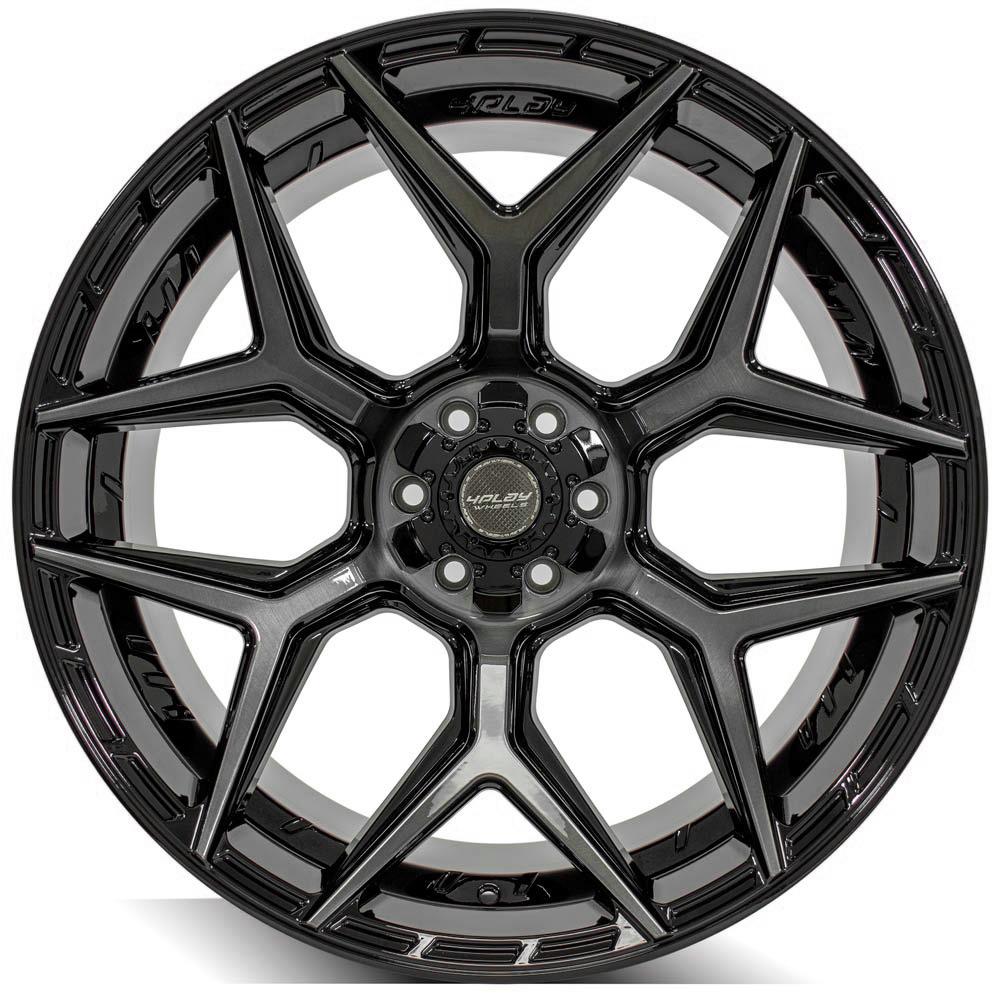 4Play Gen3 4P06 Gloss Black w/ Brushed Face & Tinted Clear 24x12.0 -44 6x139.7|6x135mm 106.1mm