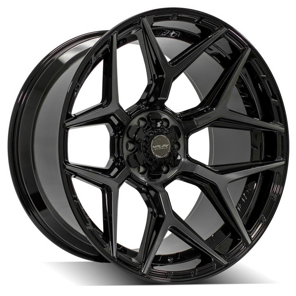 4Play Gen3 4P06 Gloss Black w/ Brushed Face &amp; Tinted Clear 24x12.0 -44 6x139.7|6x135mm 106.1mm - Wheelwiz