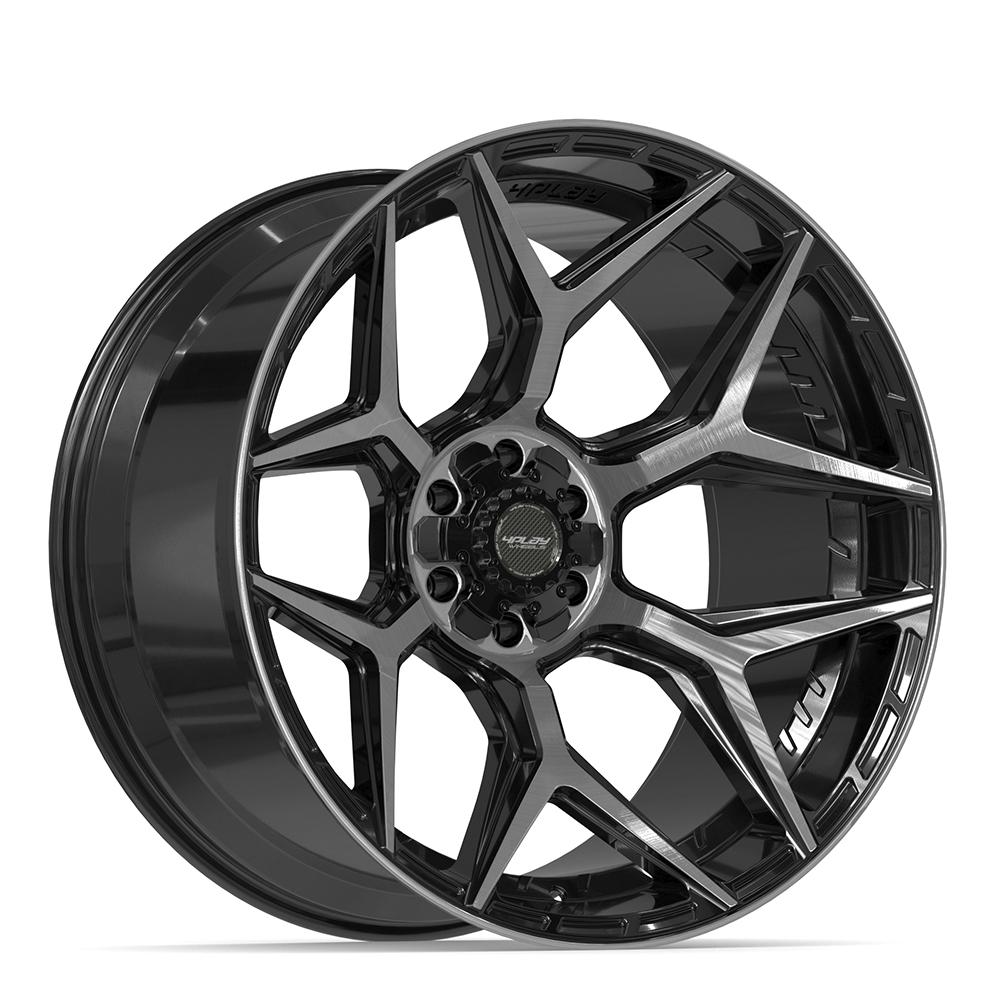 4Play 4P06 Gloss Black Brushed with Tinted Clear 24x12 -44 6x135|6x139.7mm 106.1mm - Wheelwiz