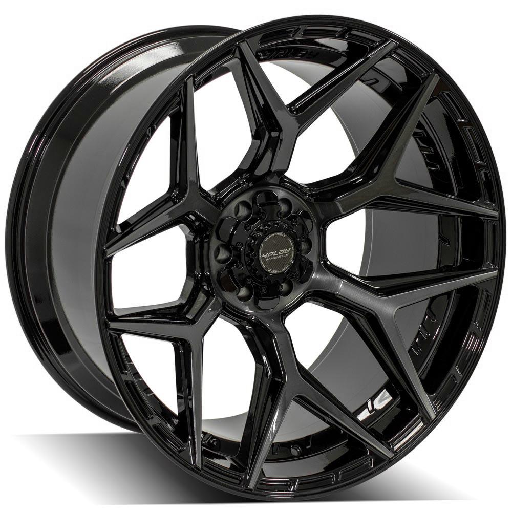 4Play Gen3 4P06 Gloss Black w/ Brushed Face &amp; Tinted Clear 24x12.0 -44 6x139.7|6x135mm 106.1mm - Wheelwiz