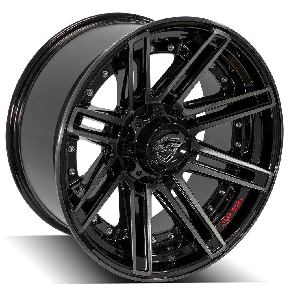 4Play Gen2 4P08 Gloss Black w/ Brushed Face &amp; Tinted Clear 20x10.0 -18 6x139.7|6x135mm 106.1mm