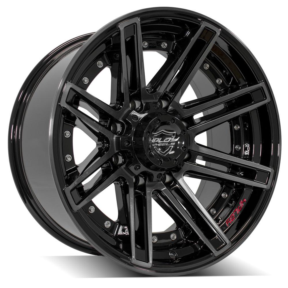 4Play Gen2 4P08 Gloss Black w/ Brushed Face &amp; Tinted Clear 20x10.0 -24 8x180mm 124.1mm