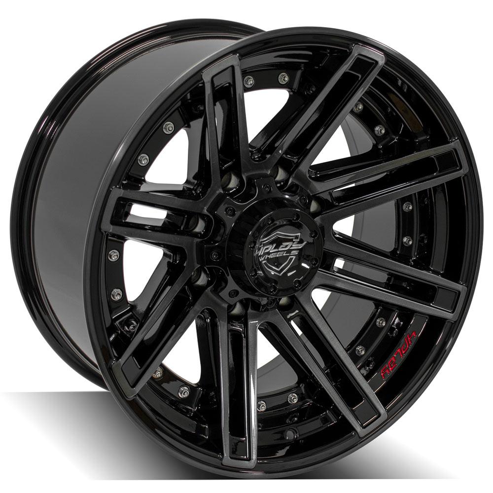 4Play Gen2 4P08 Gloss Black w/ Brushed Face &amp; Tinted Clear 20x10.0 -24 8x165.1mm 124.9mm