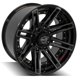 4Play Gen2 4P08 Gloss Black w/ Brushed Face & Tinted Clear 20x10.0 -24 8x165.1mm 124.9mm