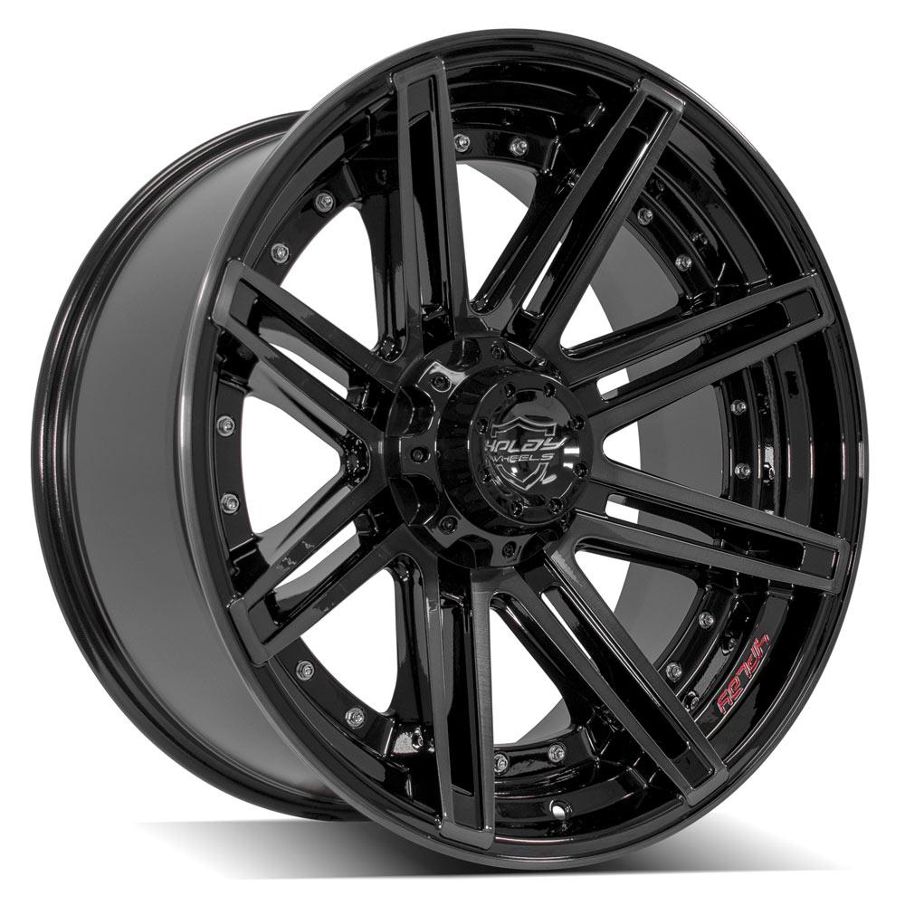 4Play Gen2 4P08 Gloss Black w/ Brushed Face &amp; Tinted Clear 22x10.0 -18 6x139.7|6x135mm 106.1mm