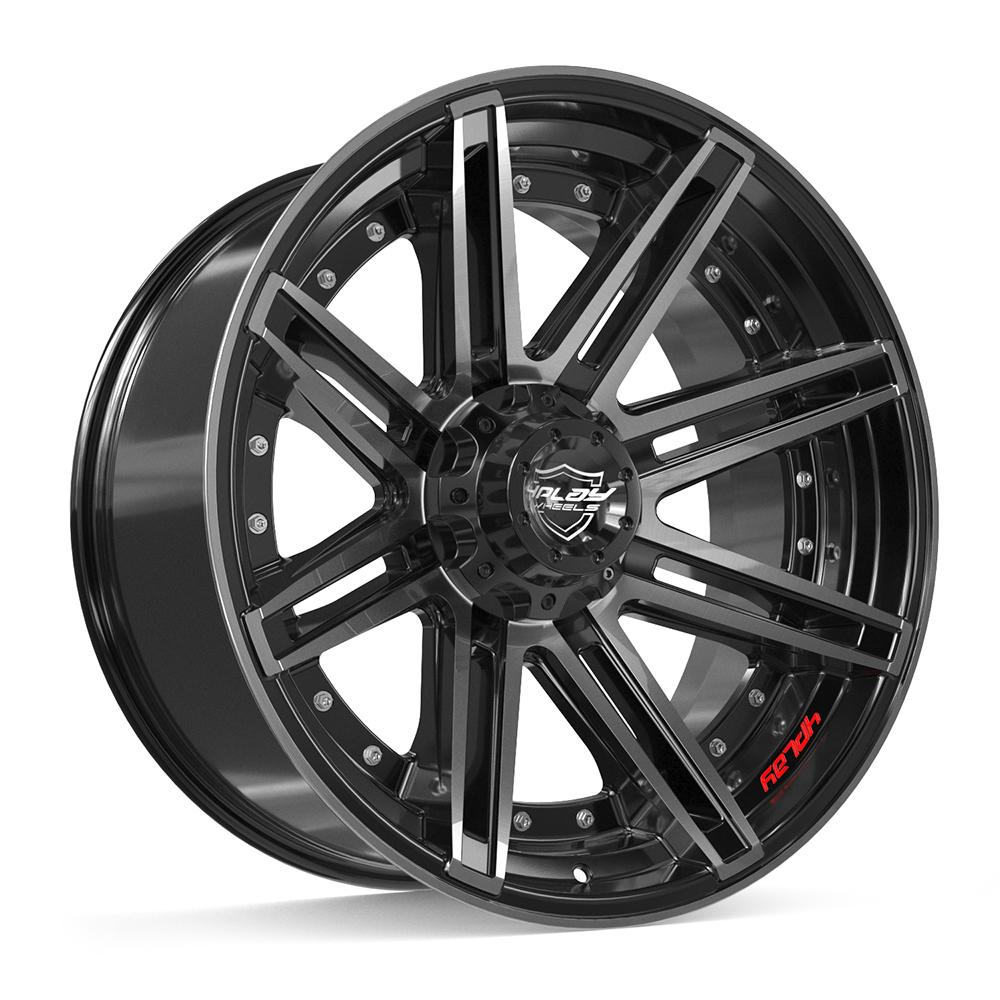 4Play 4P08 Gloss Black Brushed with Tinted Clear 22x10 -18 6x135|6x139.7mm 106.1mm - Wheelwiz