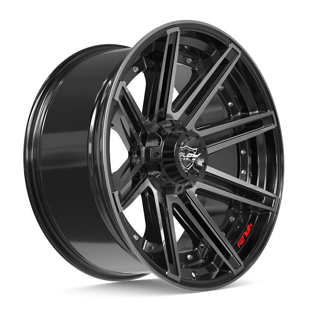 4Play 4P08 Gloss Black Brushed with Tinted Clear 22x10 -18 6x135|6x139.7mm 106.1mm - Wheelwiz