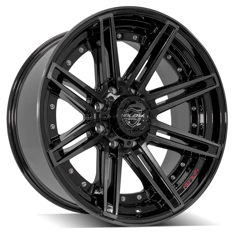 4Play Gen2 4P08 Gloss Black w/ Brushed Face &amp; Tinted Clear 22x10.0 -24 8x170mm 124.9mm