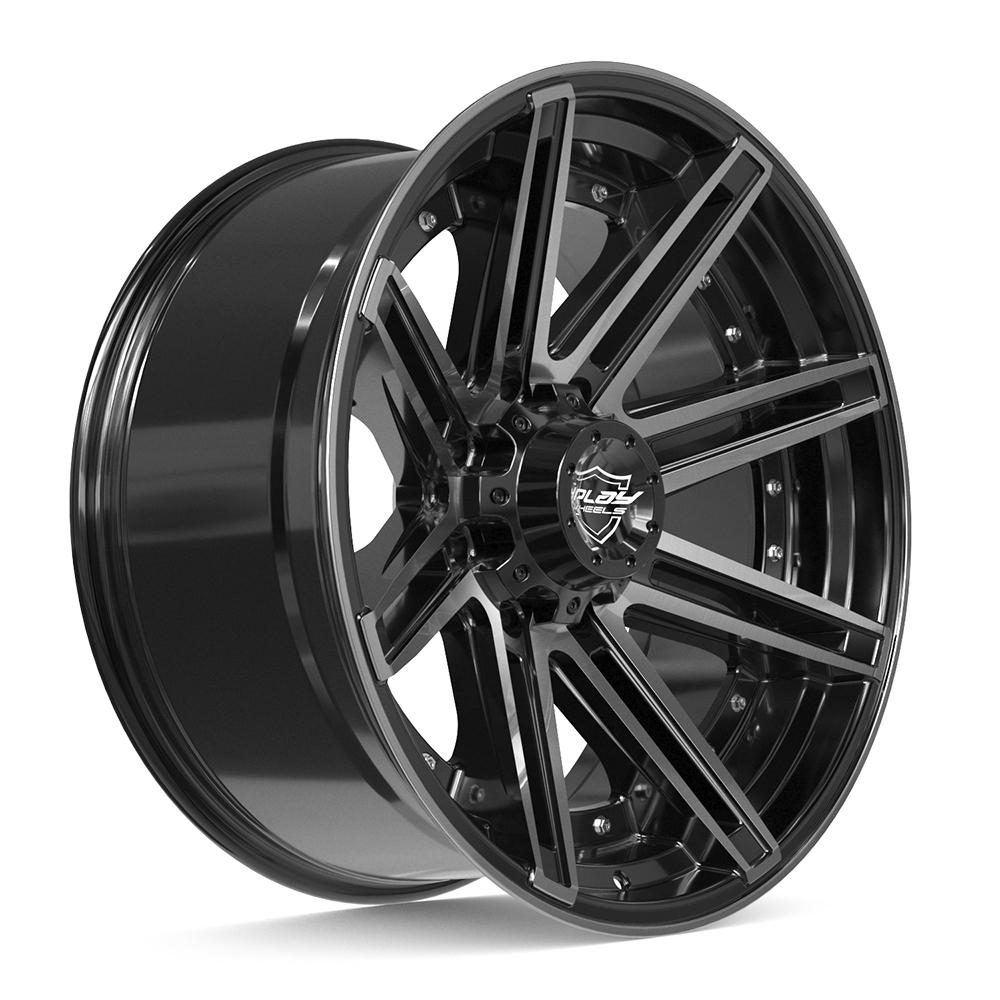 4Play 4P08 Gloss Black Brushed with Tinted Clear 22x10 -24 8x180|N/Amm 124.1mm - Wheelwiz