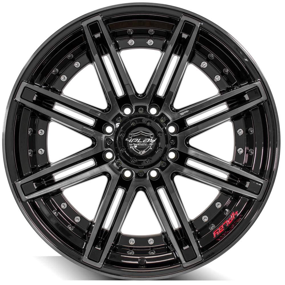 4Play Gen2 4P08 Gloss Black w/ Brushed Face & Tinted Clear 22x12.0 -44 8x170mm 124.9mm