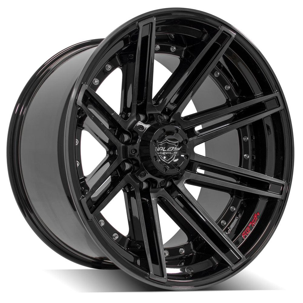 4Play Gen2 4P08 Gloss Black w/ Brushed Face &amp; Tinted Clear 22x12.0 -44 8x170mm 124.9mm