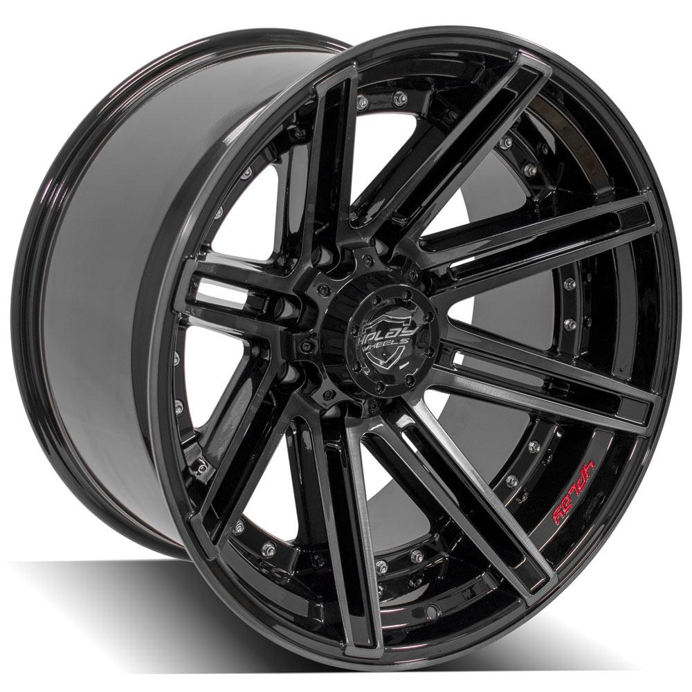 4Play Gen2 4P08 Gloss Black w/ Brushed Face &amp; Tinted Clear 22x12.0 -44 8x170mm 124.9mm