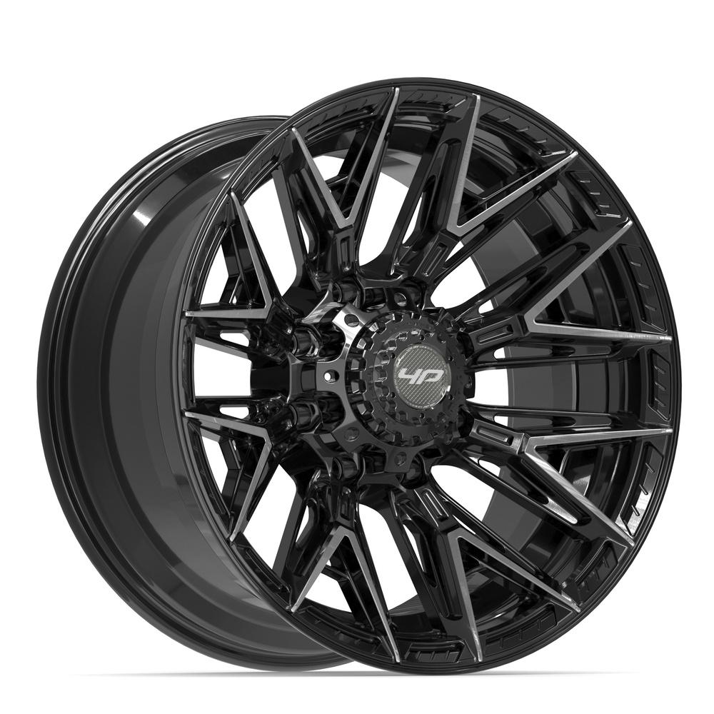 4Play 4P40 Gloss Black Brushed with Tinted Clear 20x10 -18 8x180|N/Amm 124.1mm - Wheelwiz