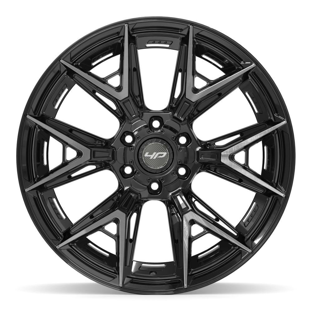 4Play 4P40 Gloss Black Brushed with Tinted Clear 22x10 -18 6x135|6x139.7mm 106.1mm - Wheelwiz