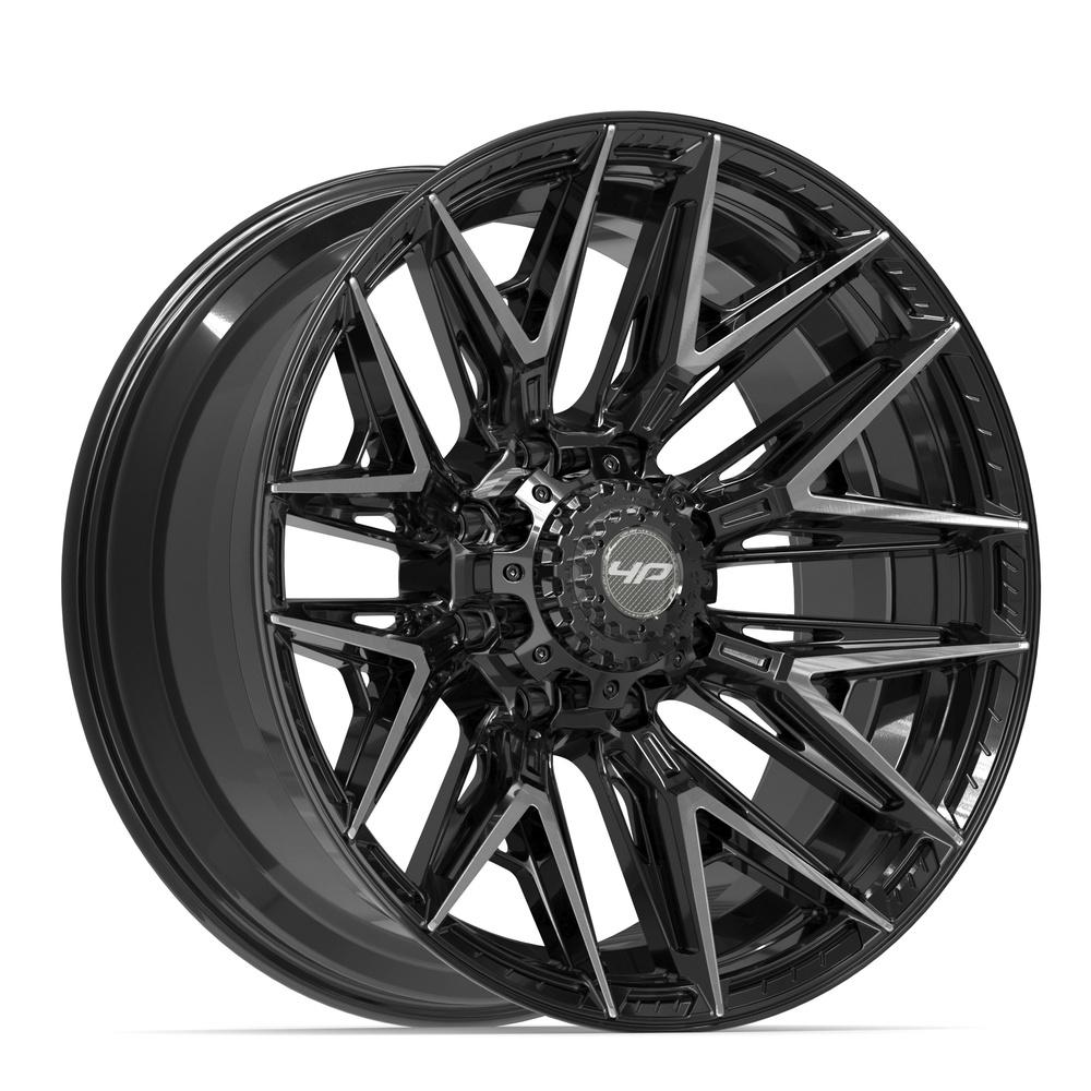 4Play 4P40 Gloss Black Brushed with Tinted Clear 22x10 -18 8x180|N/Amm 124.1mm - Wheelwiz
