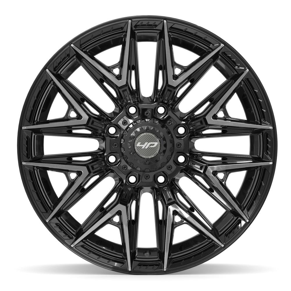 4Play 4P40 Gloss Black Brushed with Tinted Clear 22x10 -18 8x165.1|N/Amm 124.9mm - Wheelwiz