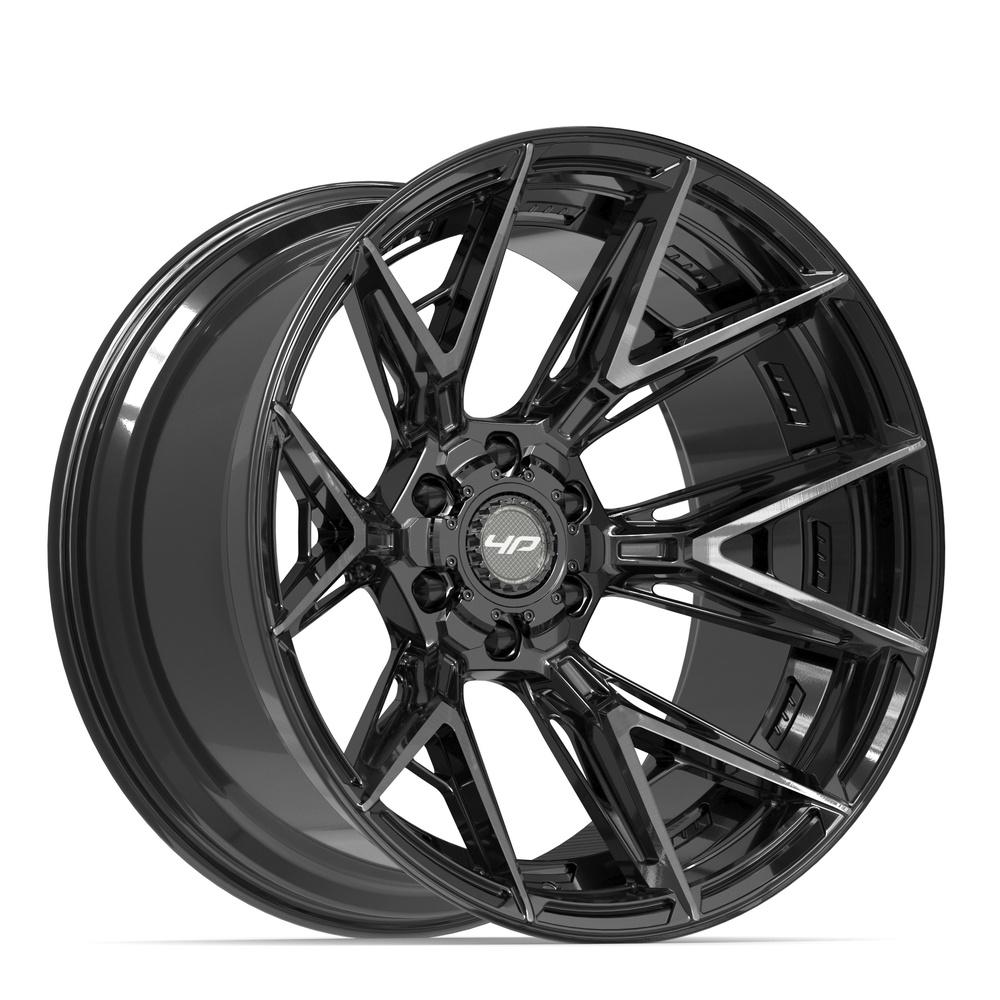 4Play 4P40 Gloss Black Brushed with Tinted Clear 22x12 -44 6x135|6x139.7mm 106.1mm - Wheelwiz