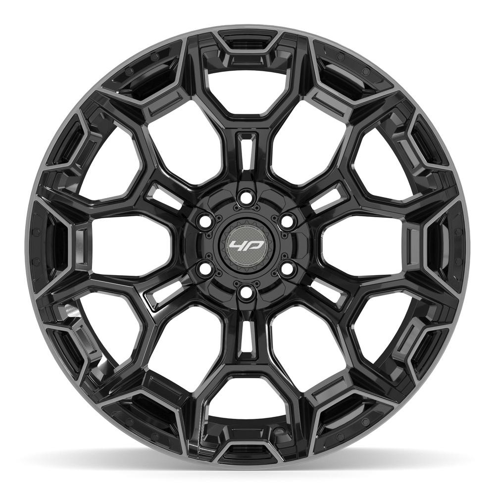 4Play 4P43 Gloss Black Brushed with Tinted Clear 22x12 -44 6x135|6x139.7mm 106.1mm - Wheelwiz