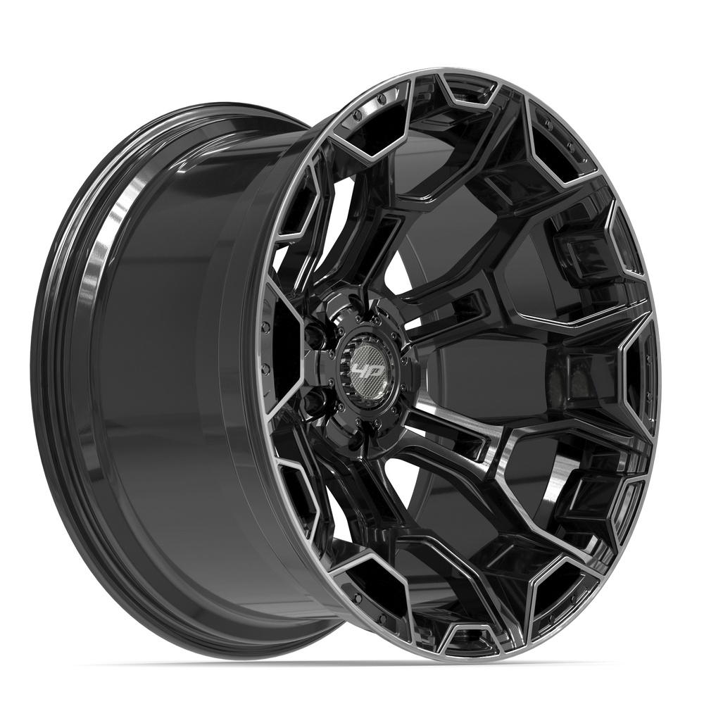 4Play 4P43 Gloss Black Brushed with Tinted Clear 22x12 -44 6x135|6x139.7mm 106.1mm - Wheelwiz