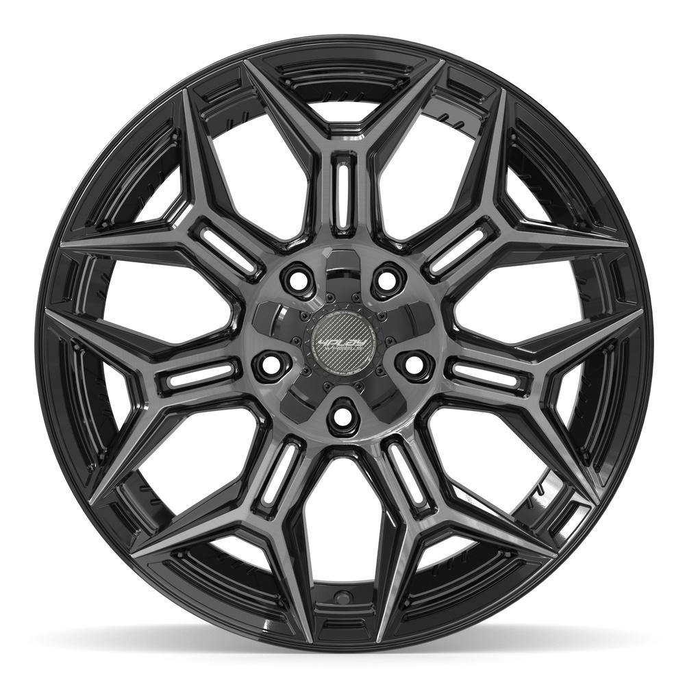 4Play 4P44 Gloss Black Brushed with Tinted Clear 20x10 -18 5x127|5x139.7mm 87.1mm - Wheelwiz