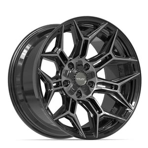 4Play 4P44 Gloss Black Brushed with Tinted Clear 20x10 -18 5x127|5x139.7mm 87.1mm - Wheelwiz
