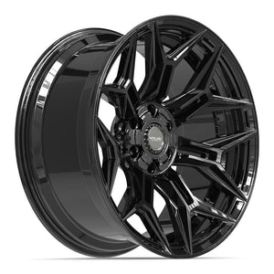 4Play 4P44 Gloss Black 22x10 -18 6x135|6x139.7mm 106.1mm - Wheelwiz
