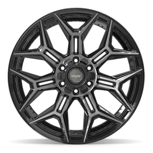 4Play 4P44 Gloss Black Brushed with Tinted Clear 22x10 -18 6x135|6x139.7mm 106.1mm - Wheelwiz