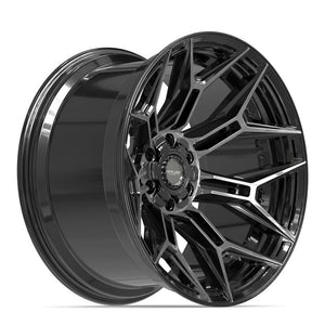 4Play 4P44 Gloss Black Brushed with Tinted Clear 22x12 -44 6x135|6x139.7mm 106.1mm - Wheelwiz