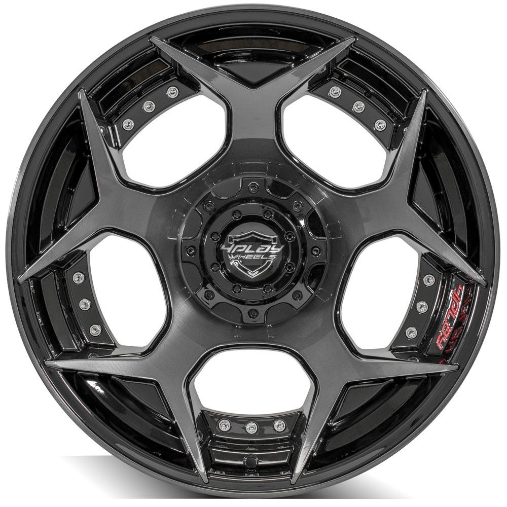 4Play Gen2 4P50 Gloss Black w/ Brushed Face &amp; Tinted Clear 20x10.0 -18 6x135|6x139.7mm 106.1mm