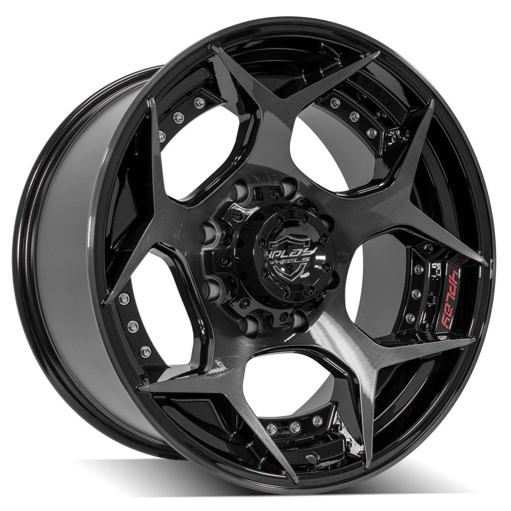 4Play Gen2 4P50 Gloss Black w/ Brushed Face &amp; Tinted Clear 20x10.0 -24 8x170mm 124.9mm