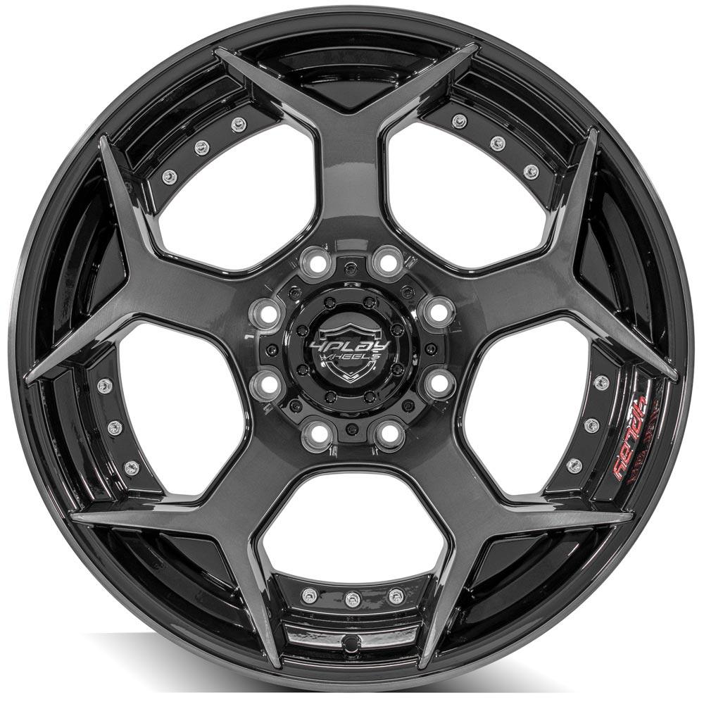 4Play Gen2 4P50 Gloss Black w/ Brushed Face & Tinted Clear 22x10.0 -24 8x170mm 124.9mm