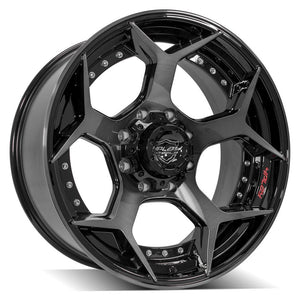 4Play Gen2 4P50 Gloss Black w/ Brushed Face & Tinted Clear 22x10.0 -24 8x180mm 124.1mm