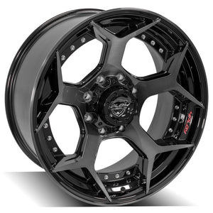 4Play Gen2 4P50 Gloss Black w/ Brushed Face & Tinted Clear 22x10.0 -24 8x165.1mm 124.9mm