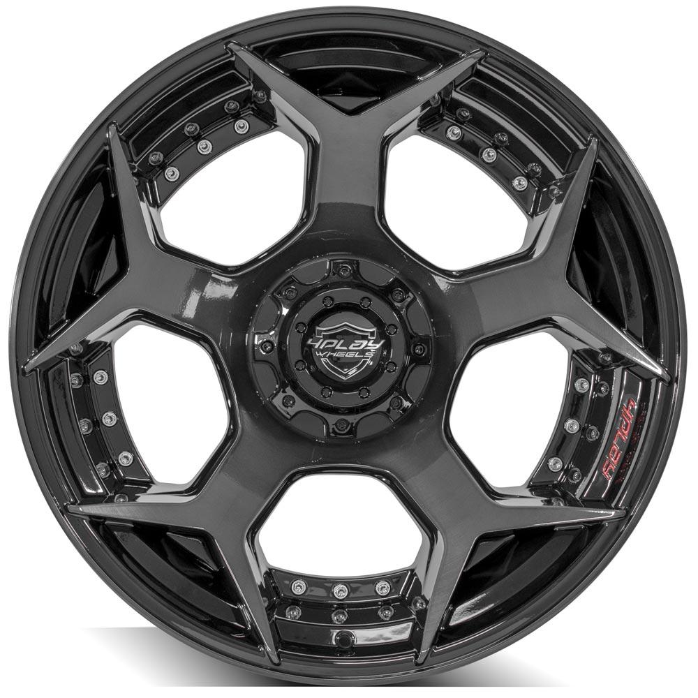 4Play Gen2 4P50 Gloss Black w/ Brushed Face &amp; Tinted Clear 22x12.0 -44 6x139.7|6x135mm 106.1mm