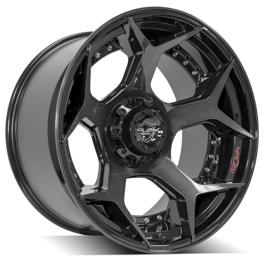 4Play Gen2 4P50 Gloss Black w/ Brushed Face &amp; Tinted Clear 22x12.0 -44 6x139.7|6x135mm 106.1mm