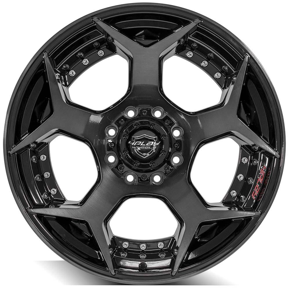 4Play Gen2 4P50 Gloss Black w/ Brushed Face &amp; Tinted Clear 22x12.0 -44 8x180mm 124.1mm
