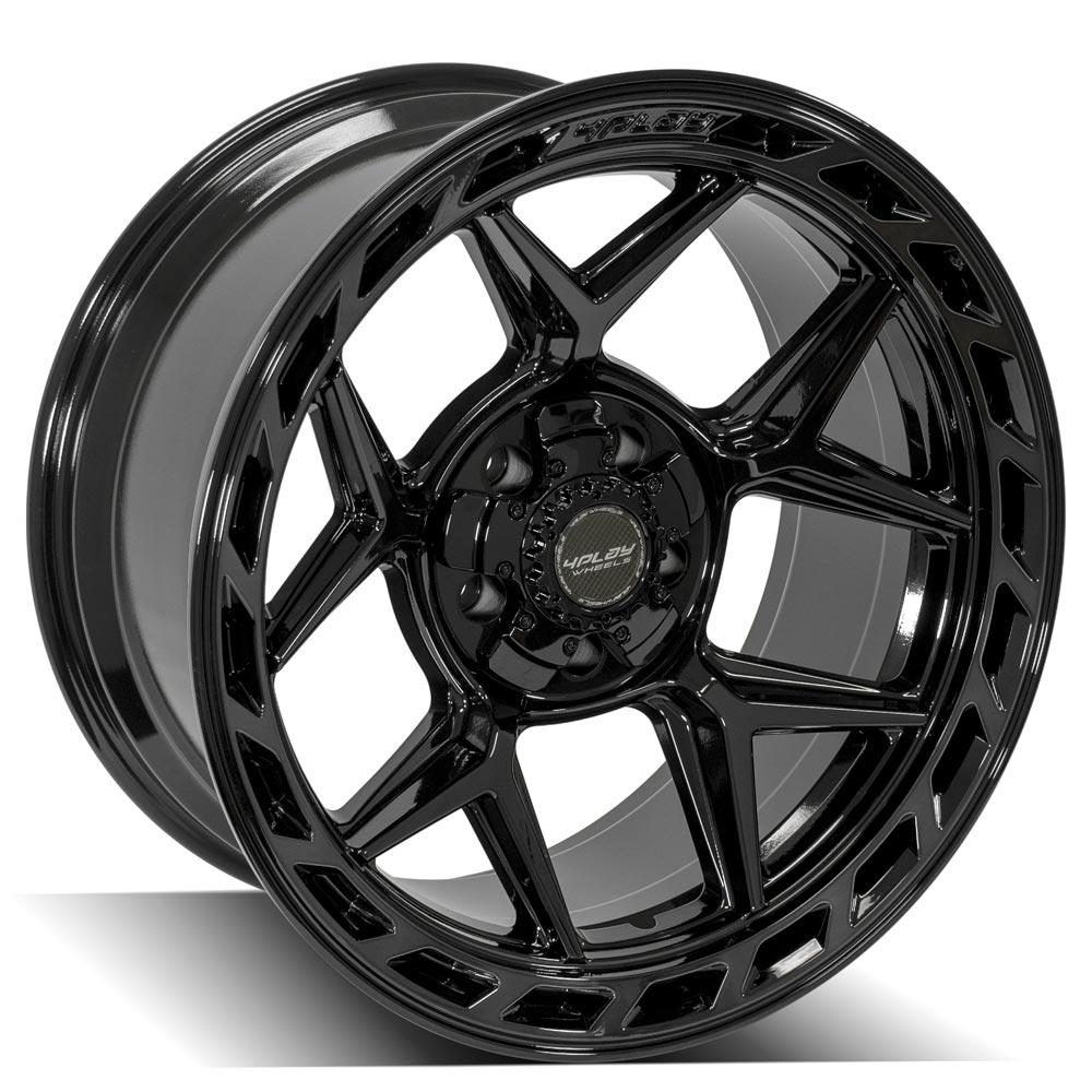 4Play Gen3 4P55 Gloss Black w/ Brushed Face &amp; Tinted Clear 20x10.0 -18 5x127|5x139.7mm 87.1mm - Wheelwiz