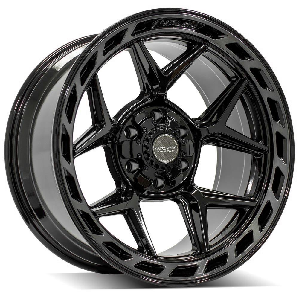 4Play Gen3 4P55 Gloss Black w/ Brushed Face &amp; Tinted Clear 20x10.0 -18 6x139.7|6x135mm 106.1mm - Wheelwiz