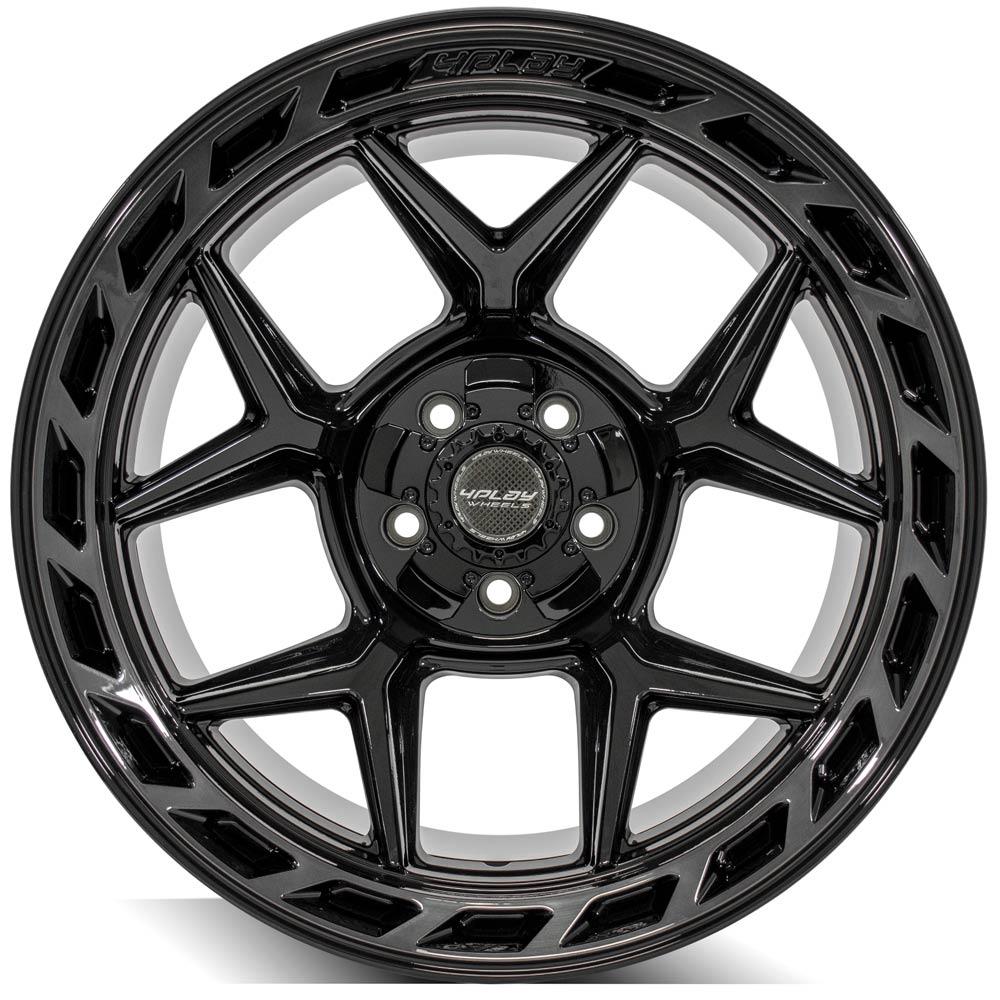 4Play Gen3 4P55 Gloss Black w/ Brushed Face & Tinted Clear 20x12.0 -44 5x127|5x139.7mm 87.1mm - Wheelwiz