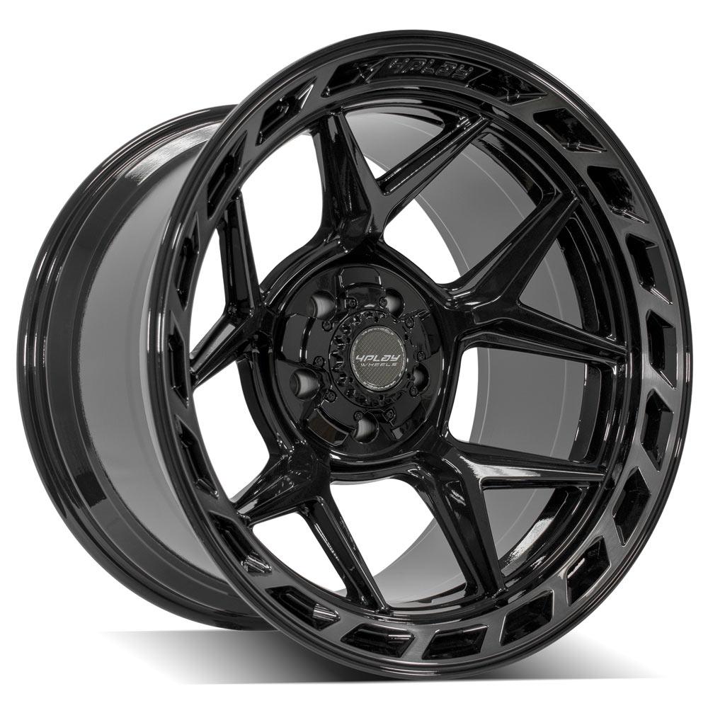 4Play Gen3 4P55 Gloss Black w/ Brushed Face &amp; Tinted Clear 20x12.0 -44 5x127|5x139.7mm 87.1mm - Wheelwiz