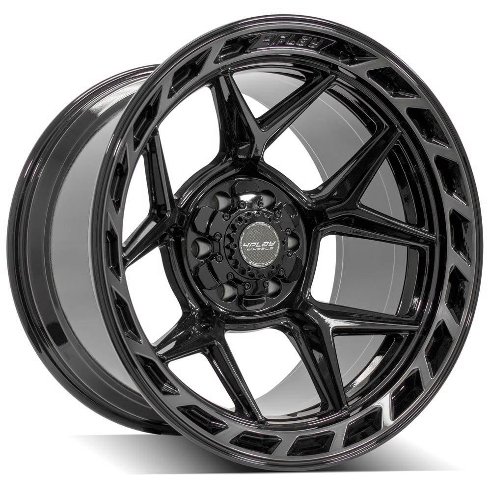 4Play Gen3 4P55 Gloss Black w/ Brushed Face &amp; Tinted Clear 20x12.0 -44 6x139.7|6x135mm 106.1mm - Wheelwiz