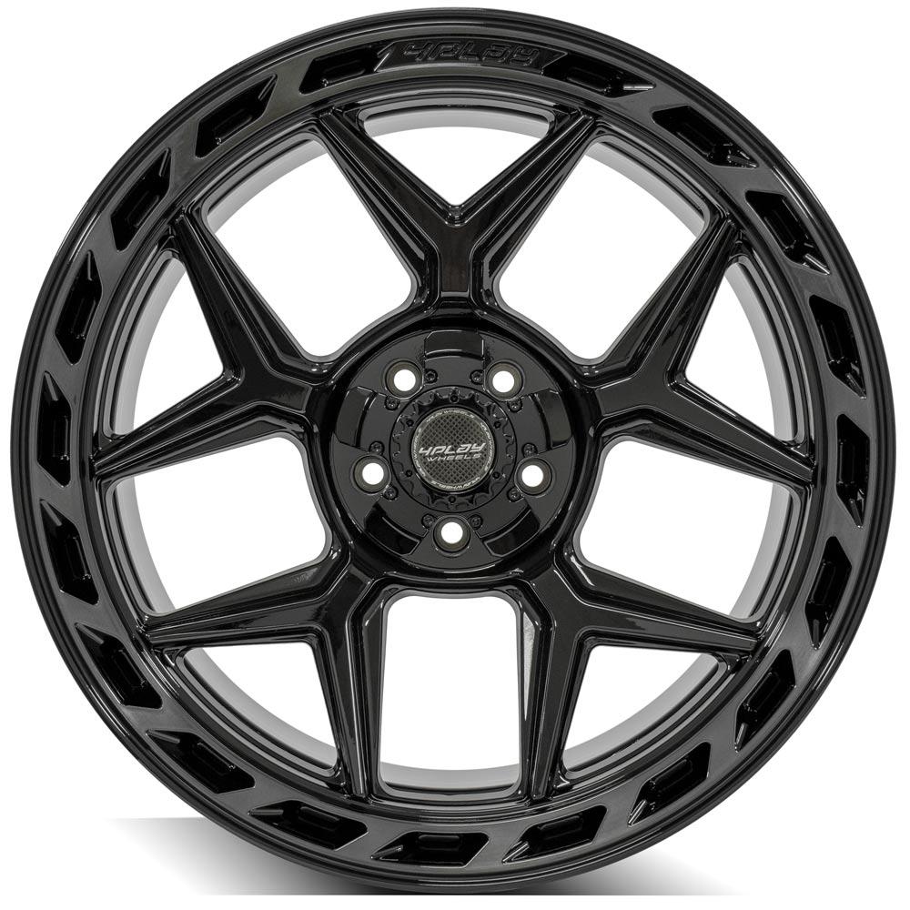 4Play Gen3 4P55 Gloss Black w/ Brushed Face & Tinted Clear 22x10.0 -18 5x127;5x139.7mm 87.1mm