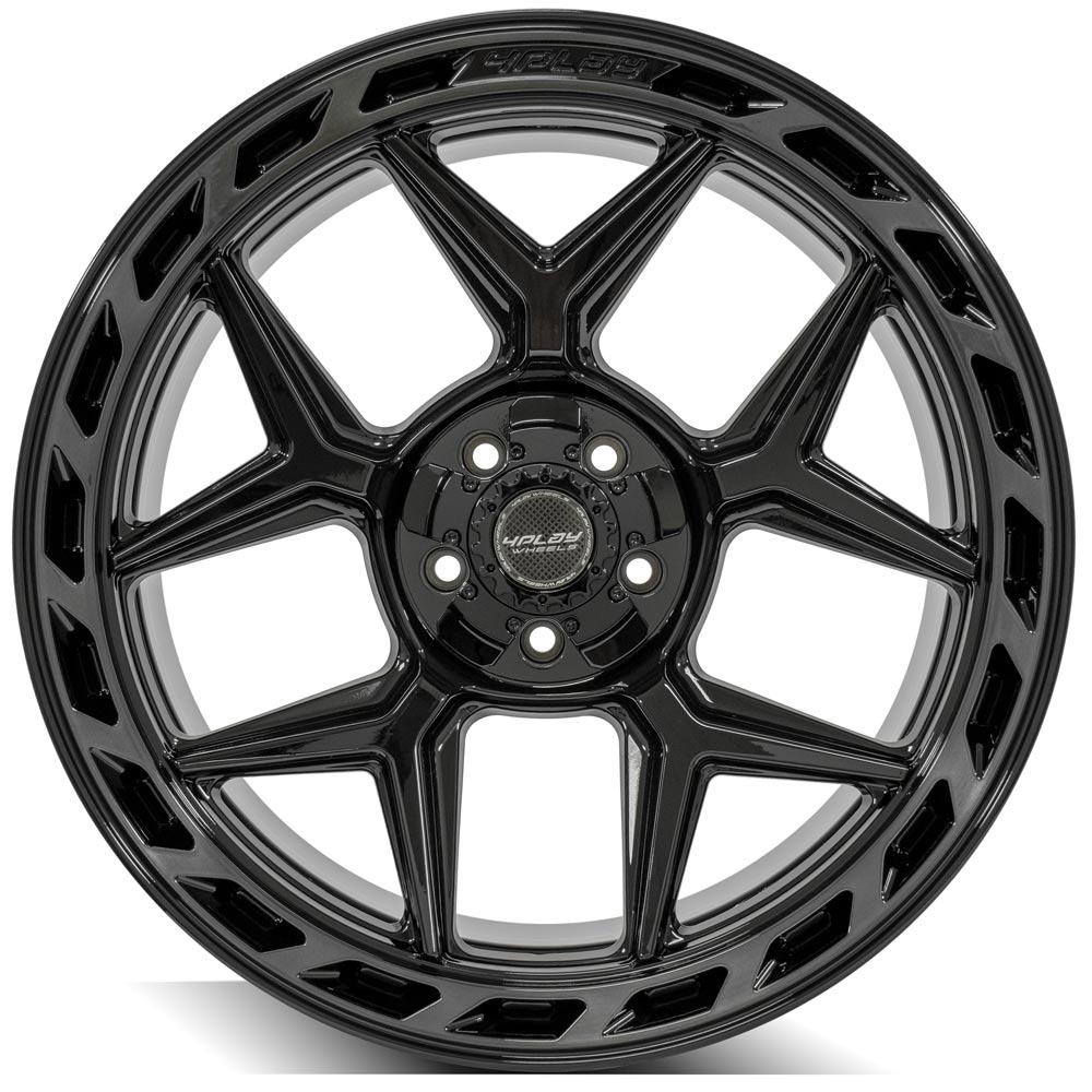 4Play Gen3 4P55 Gloss Black w/ Brushed Face & Tinted Clear 22x10.0 -18 5x127|5x139.7mm 87.1mm