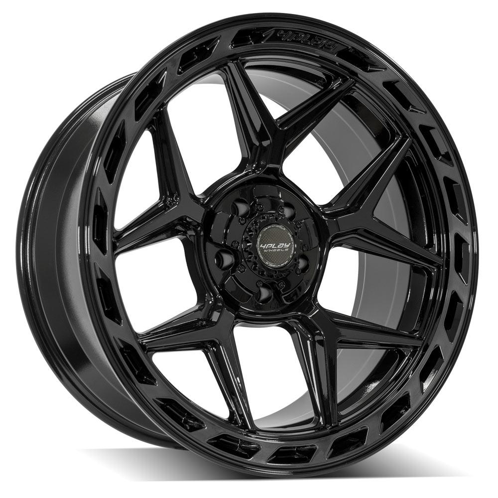 4Play Gen3 4P55 Gloss Black w/ Brushed Face &amp; Tinted Clear 22x10.0 -18 5x127|5x139.7mm 87.1mm - Wheelwiz