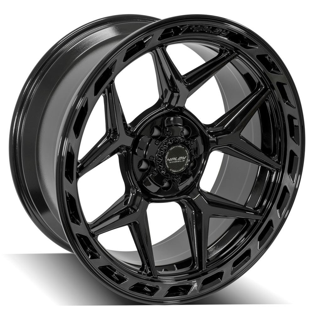 4Play Gen3 4P55 Gloss Black w/ Brushed Face &amp; Tinted Clear 22x10.0 -18 5x127|5x139.7mm 87.1mm - Wheelwiz