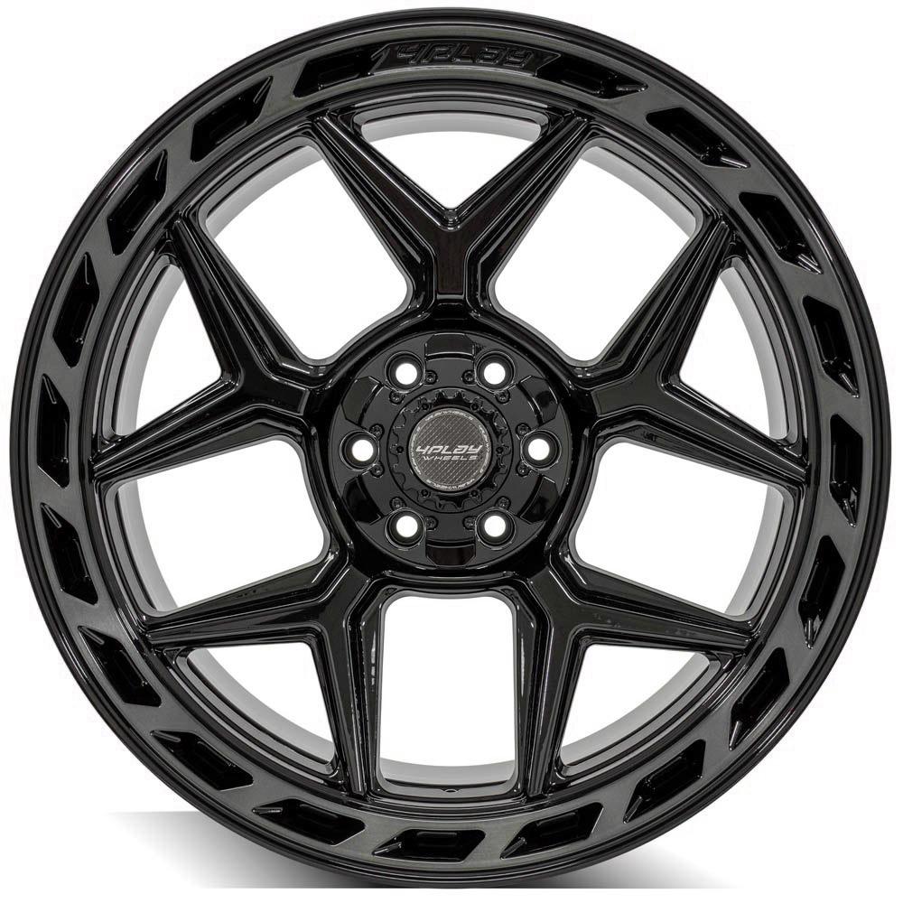 4Play Gen3 4P55 Gloss Black w/ Brushed Face & Tinted Clear 22x10.0 -18 6x139.7|6x135mm 106.1mm - Wheelwiz
