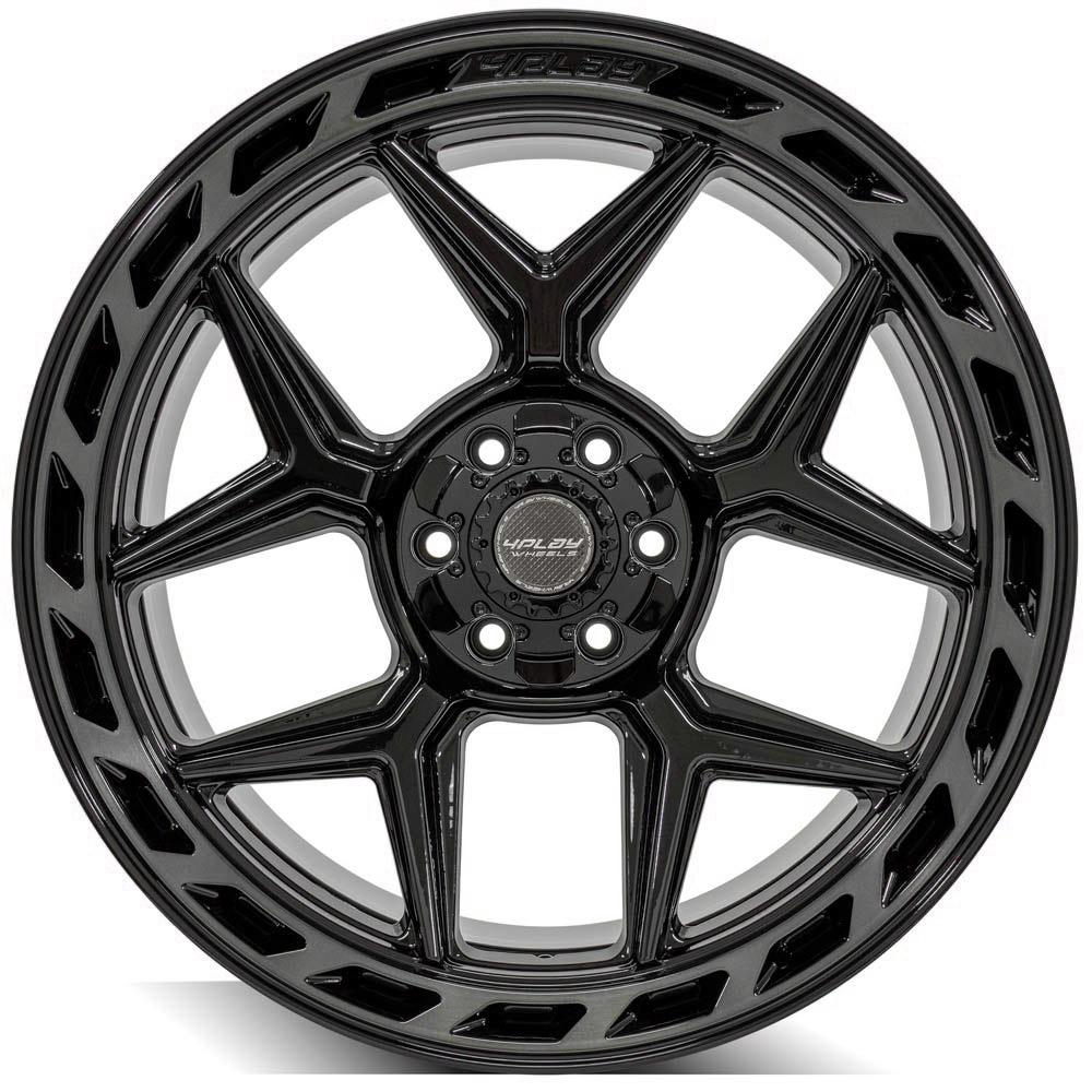 4Play Gen3 4P55 Gloss Black w/ Brushed Face & Tinted Clear 22x10.0 -18 6x139.7;6x135mm 106.1mm