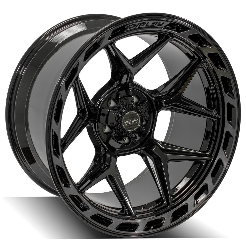 4Play Gen3 4P55 Gloss Black w/ Brushed Face &amp; Tinted Clear 22x12.0 -44 5x127|5x139.7mm 87.1mm - Wheelwiz
